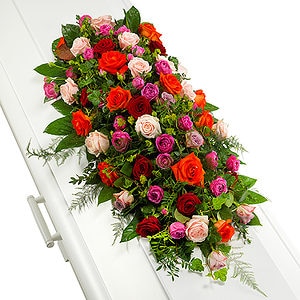 Coffin decoration of roses