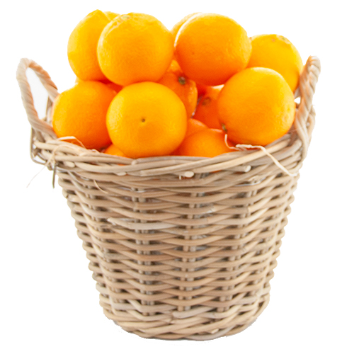 Fruitmand vol met sinaasappels