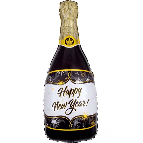 happy new year champagne fles